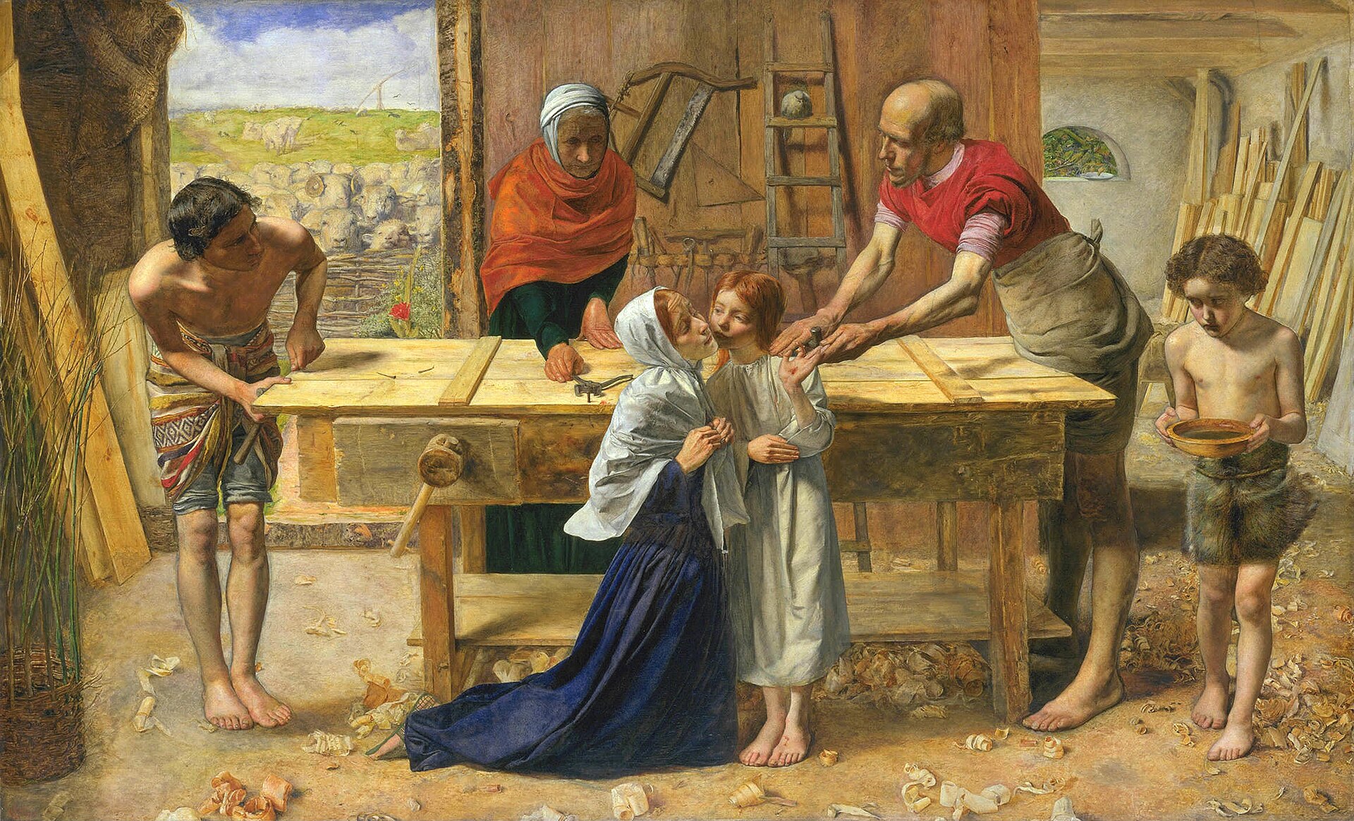 Christ in the House of His Parents (The Carpenter's Shop) — John Everett Millais, 1849–50 (Tate Britain)