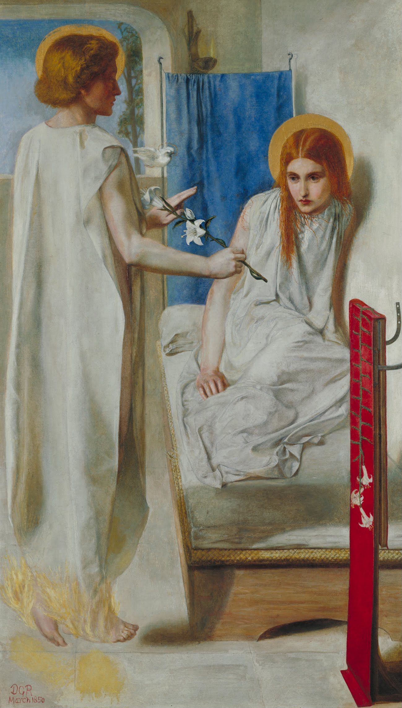 Ecce Ancilla Domini! (The Annunciation) — Dante Gabriel Rossetti, 1849–50 (Tate Britain)