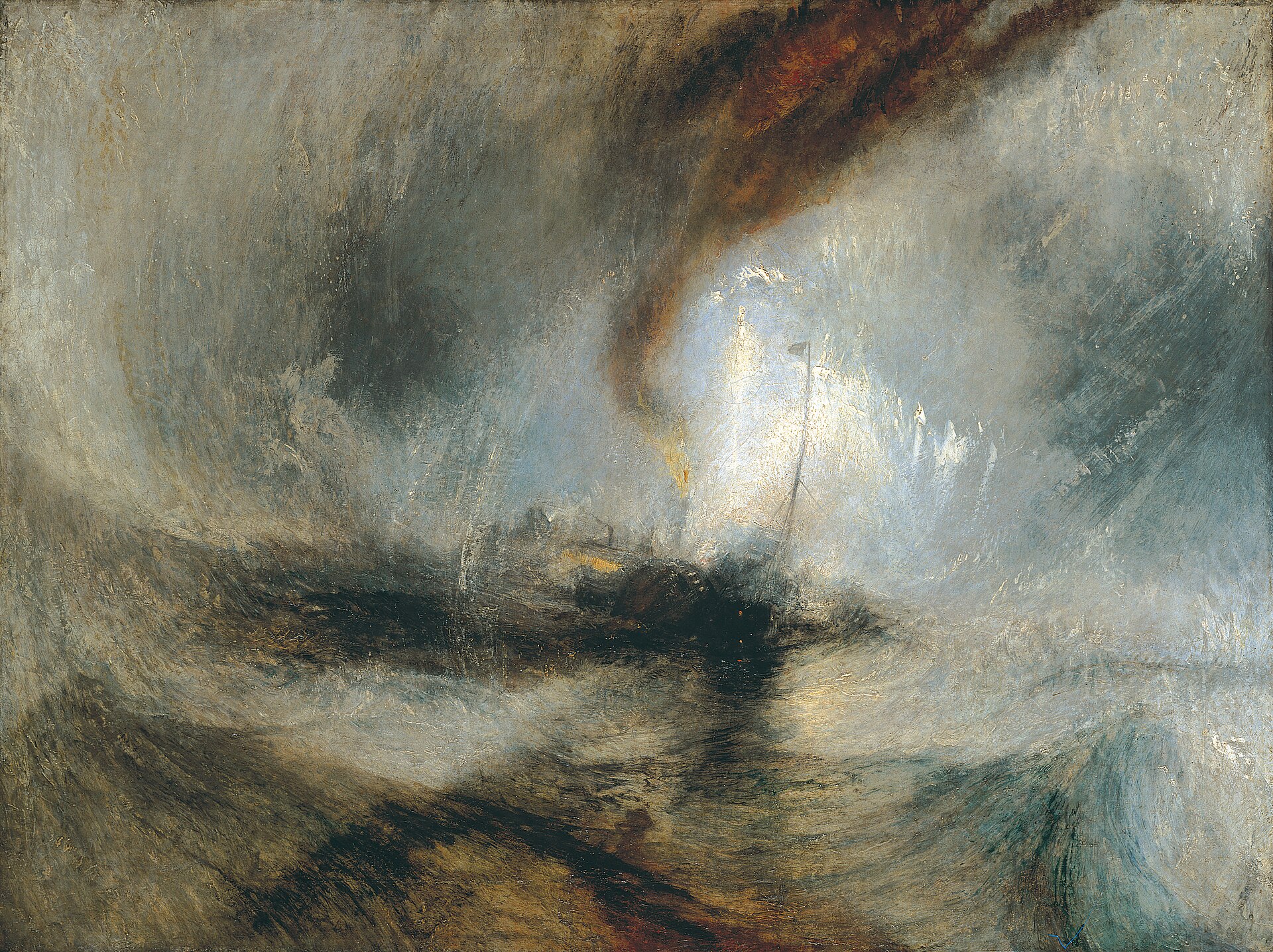 Snow Storm – Steam-Boat off a Harbour's Mouth — J.M.W. Turner, 1842 (Tate Britain)